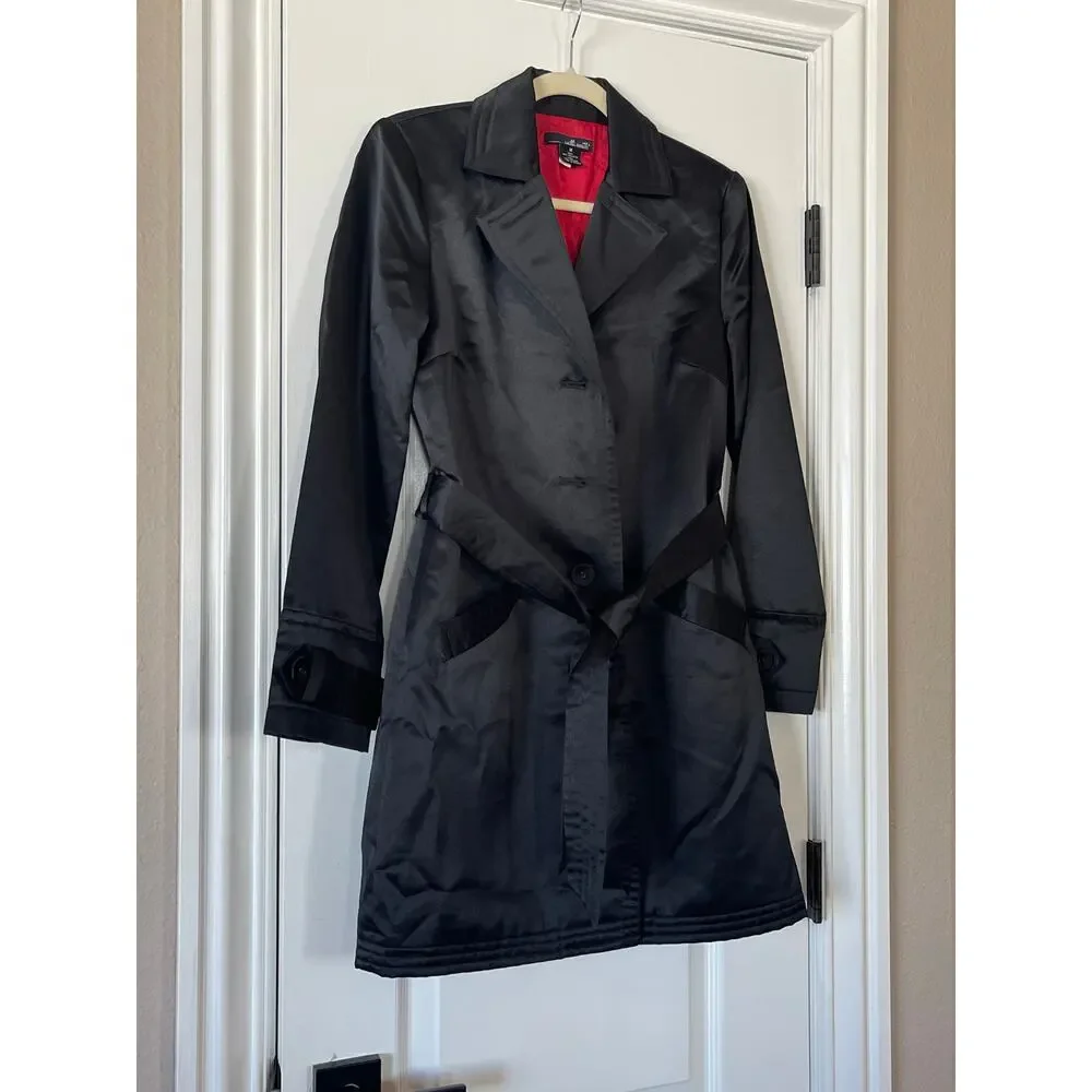 Women’s Willi Smith Lined Belted Jacket Coat Size Medium - Picture 4 of 6